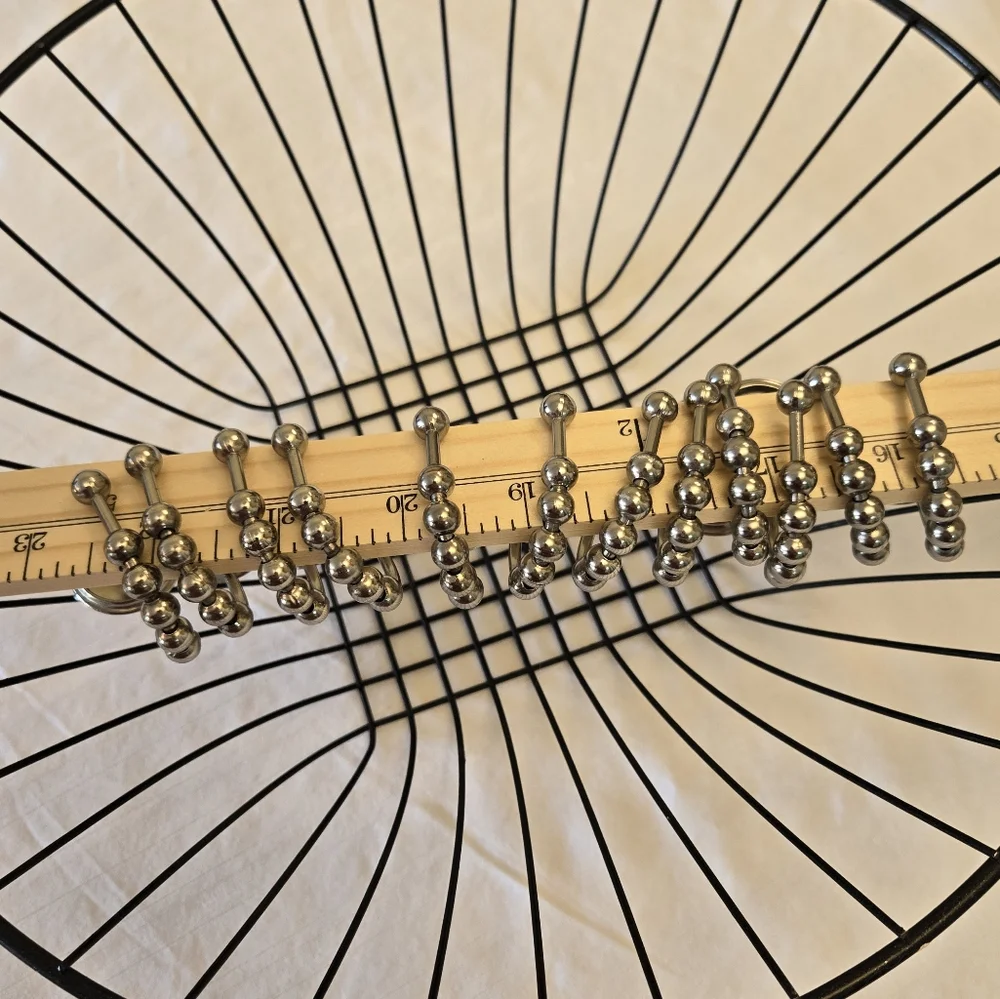 Brushed Chrome Silver Shower Curtain Hooks